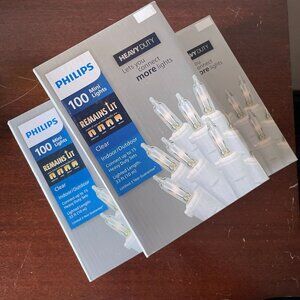 Philips 100-count clear incandescent mini string lights with a white wire - bund